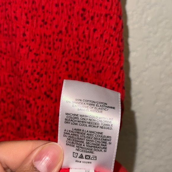 Express Red Smocked Peplum Tank Top - Picture 6 of 6